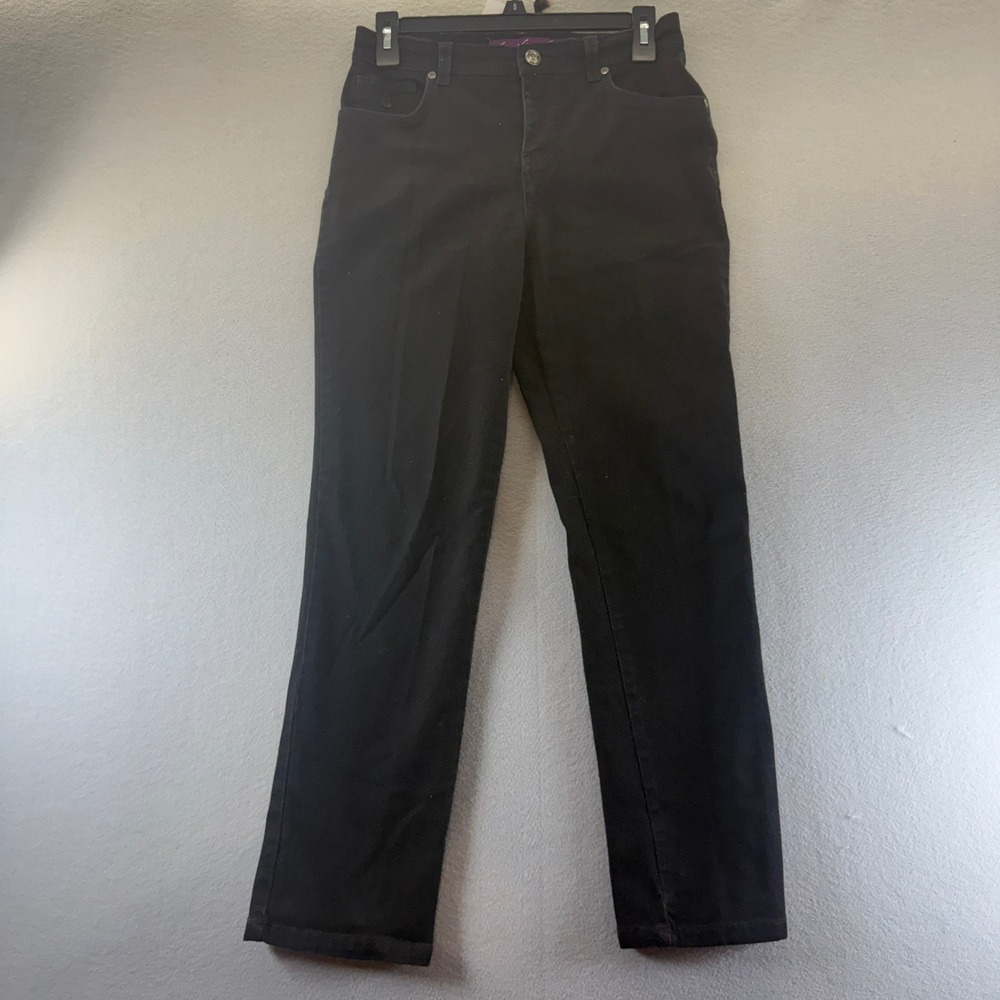 Gloria Vanderbilt Amanda High Rise Tapered Jeans Womens 4 Black Denim Pants